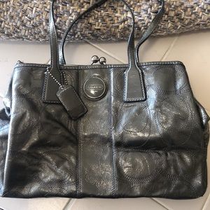 Authentic Silver Metallic Coach Purse